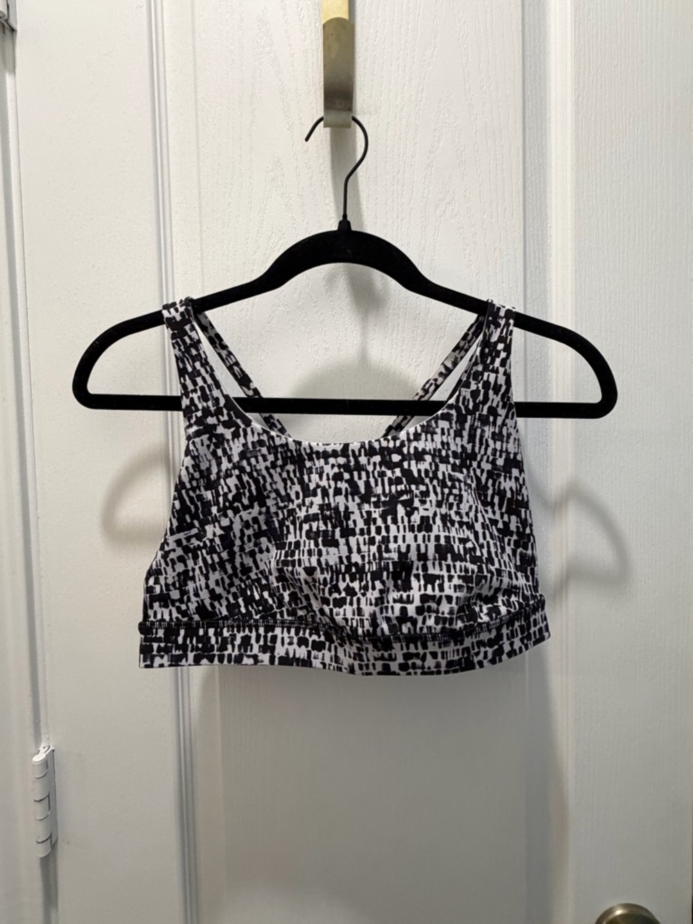 lululemon athletica Black and White Printed Crop Tank